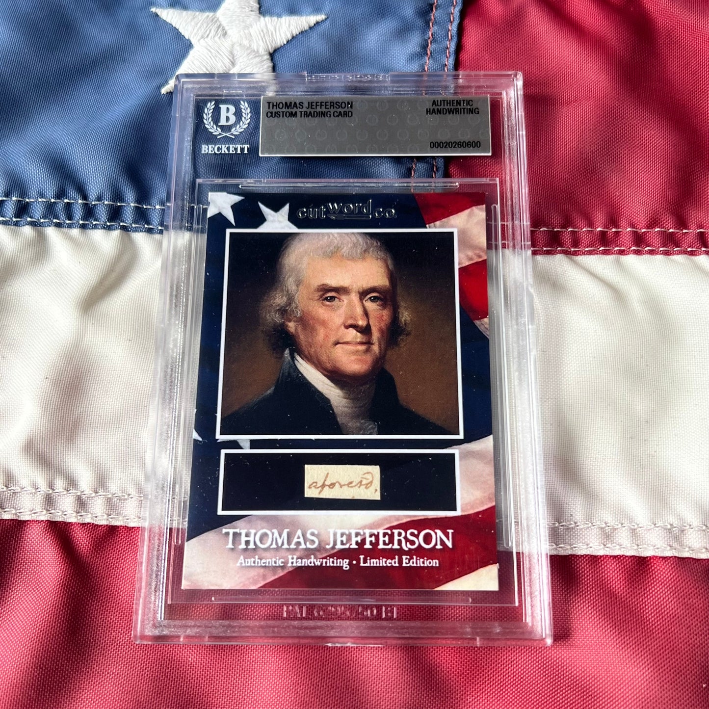 Thomas Jefferson Handwritten Word Cut from An Autograph Letter Signed Beckett BAS