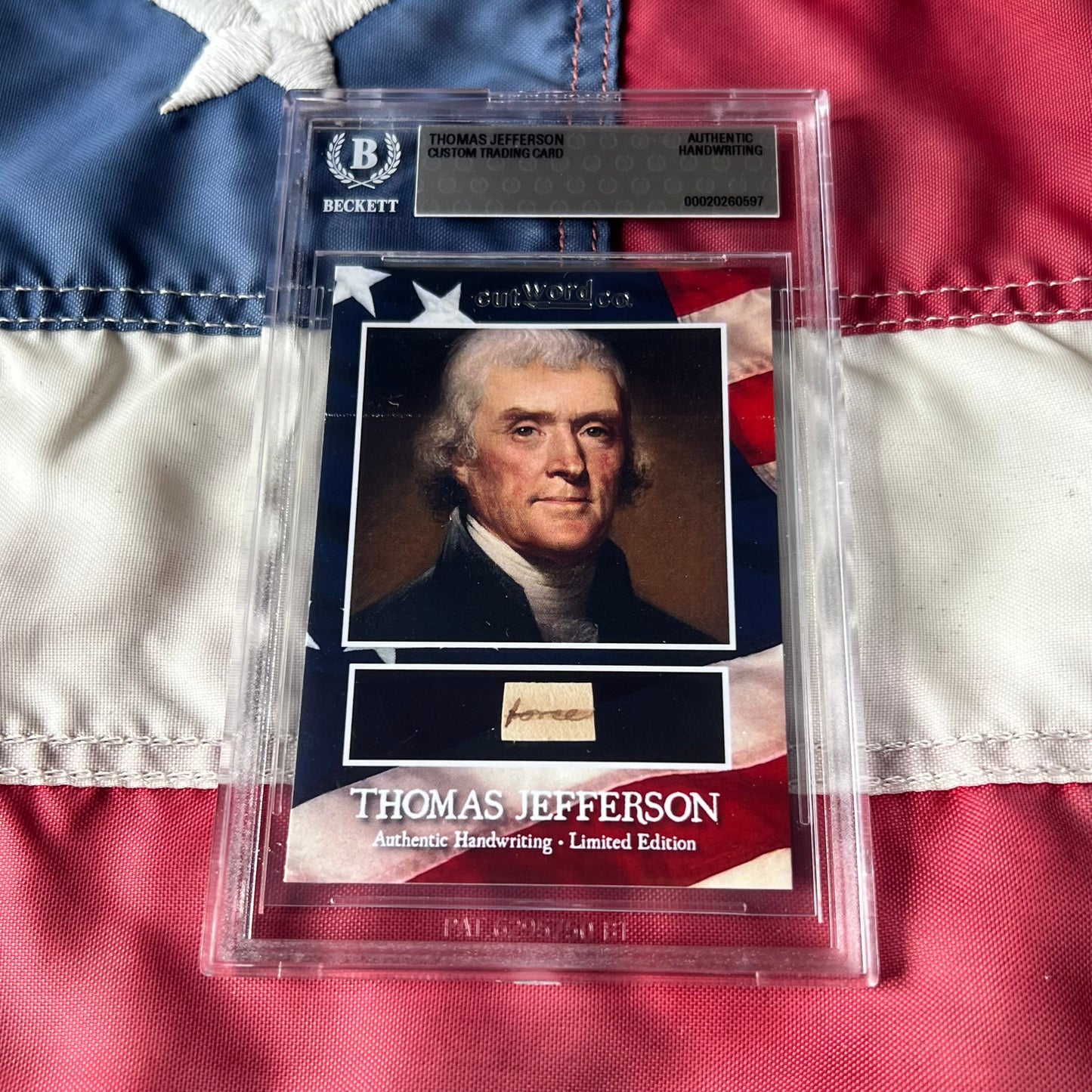 Thomas Jefferson Handwritten Word Cut from An Autograph Letter Signed Beckett BAS