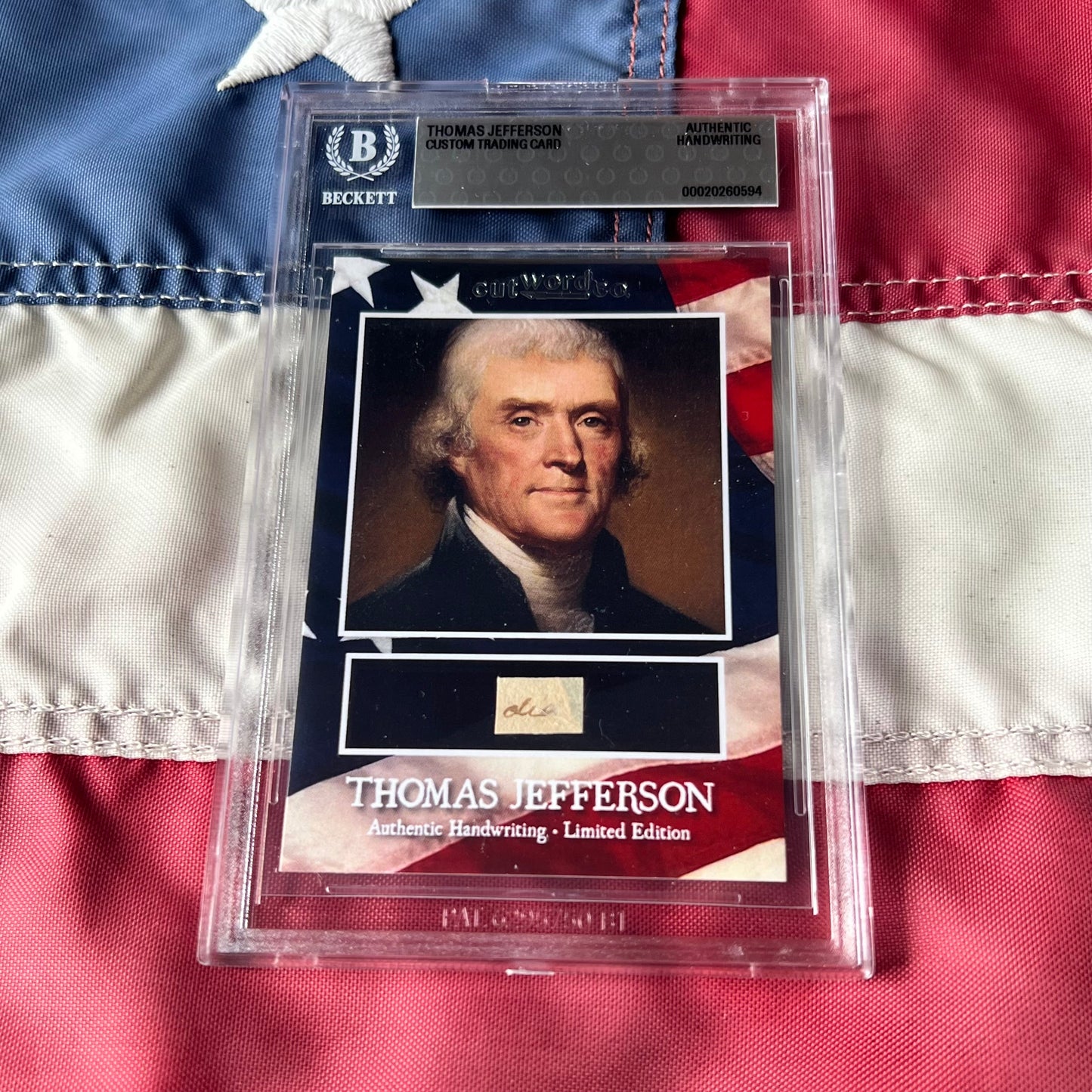 Thomas Jefferson Handwritten Word Cut from An Autograph Letter Signed Beckett BAS