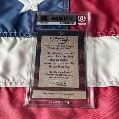 Francis Scott Key Handwritten Word Cut from An Autograph Letter Signed Beckett BAS