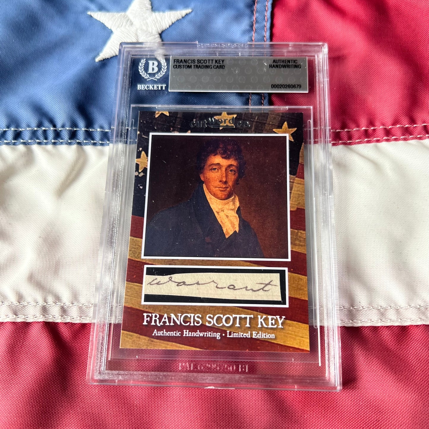 Francis Scott Key Handwritten Word Cut from An Autograph Letter Signed Beckett BAS