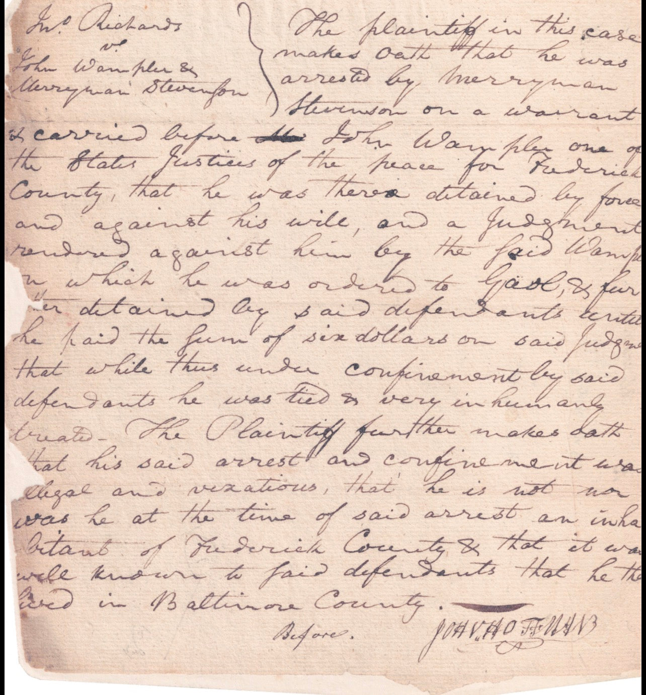 Francis Scott Key Handwritten Word Cut from An Autograph Letter Signed Beckett BAS