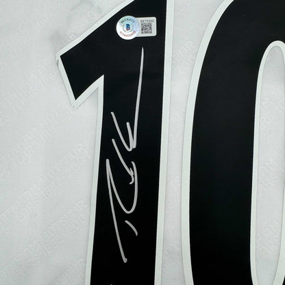 Framed Autographed/Signed Robbie Keane 35x39 Tottenham White Soccer Jersey Beckett BAS COA