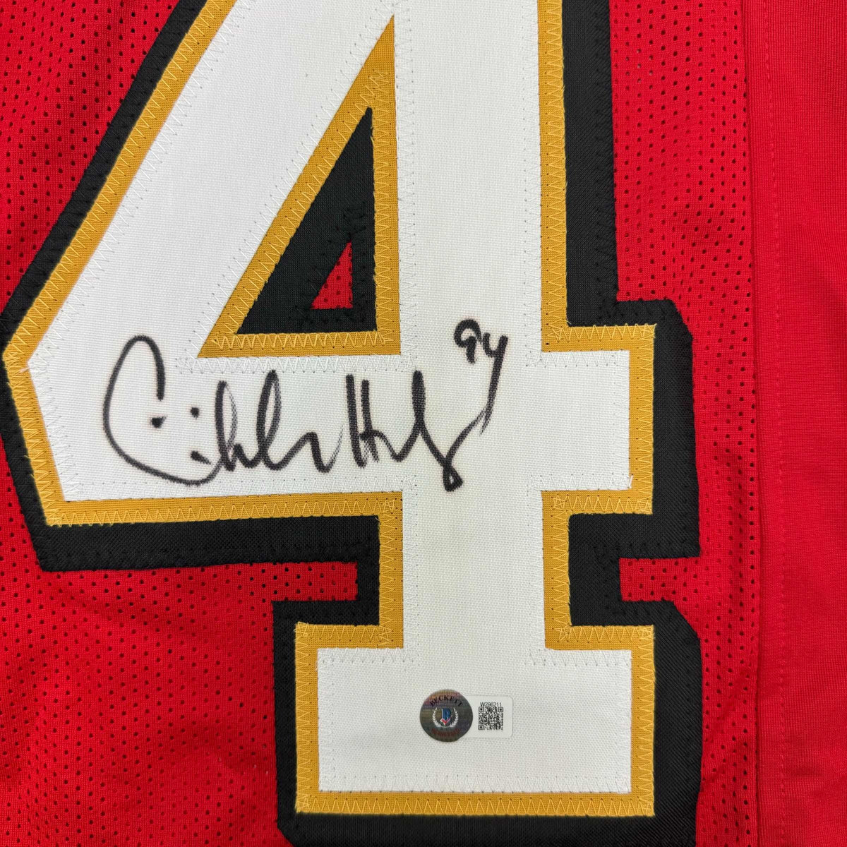 Framed Autographed Charles Haley 35x39 San Francisco Red Alternate Football Jersey JSA COA