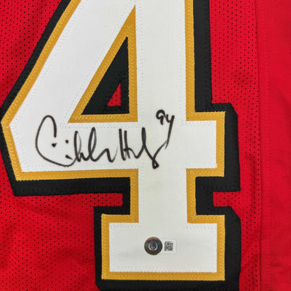 Framed Autographed Charles Haley 35x39 San Francisco Red Alternate Football Jersey JSA COA