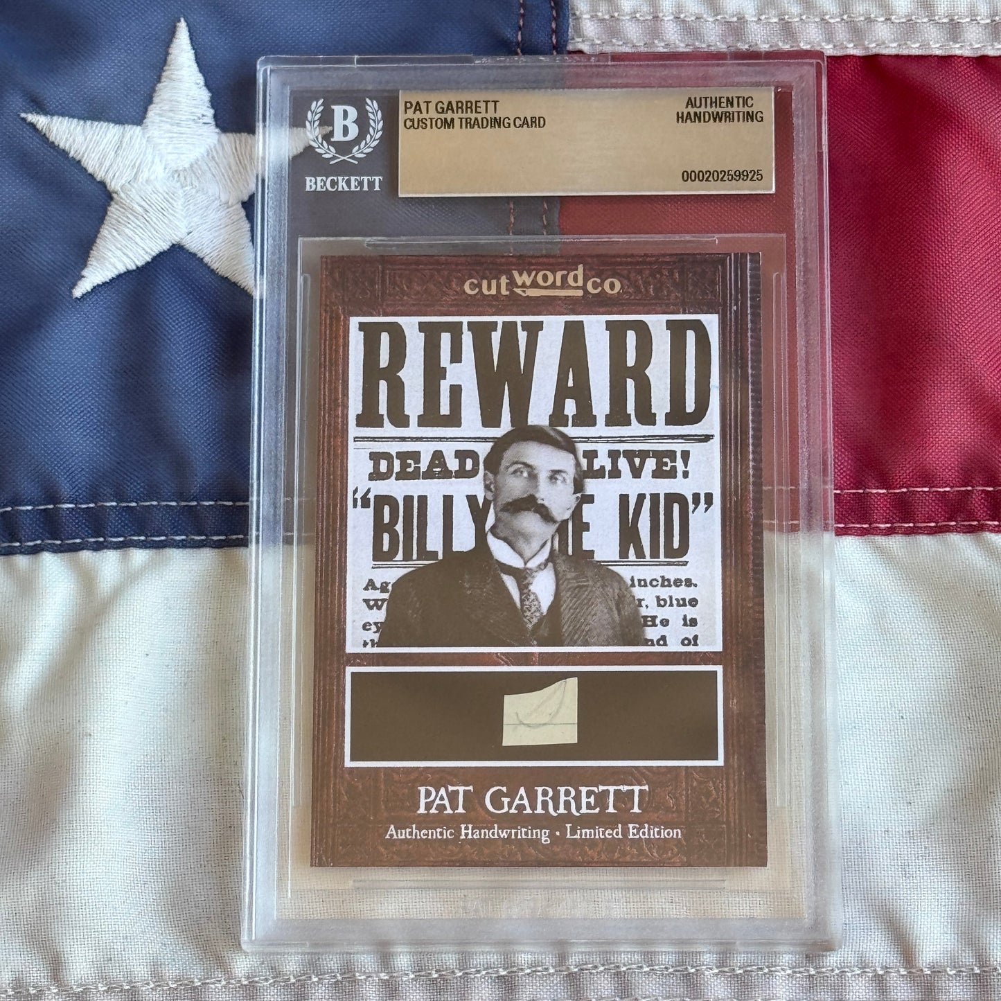 Pat Garrett Beckett Encapsulated Handwriting Removed from an Autograph Letter Signed
