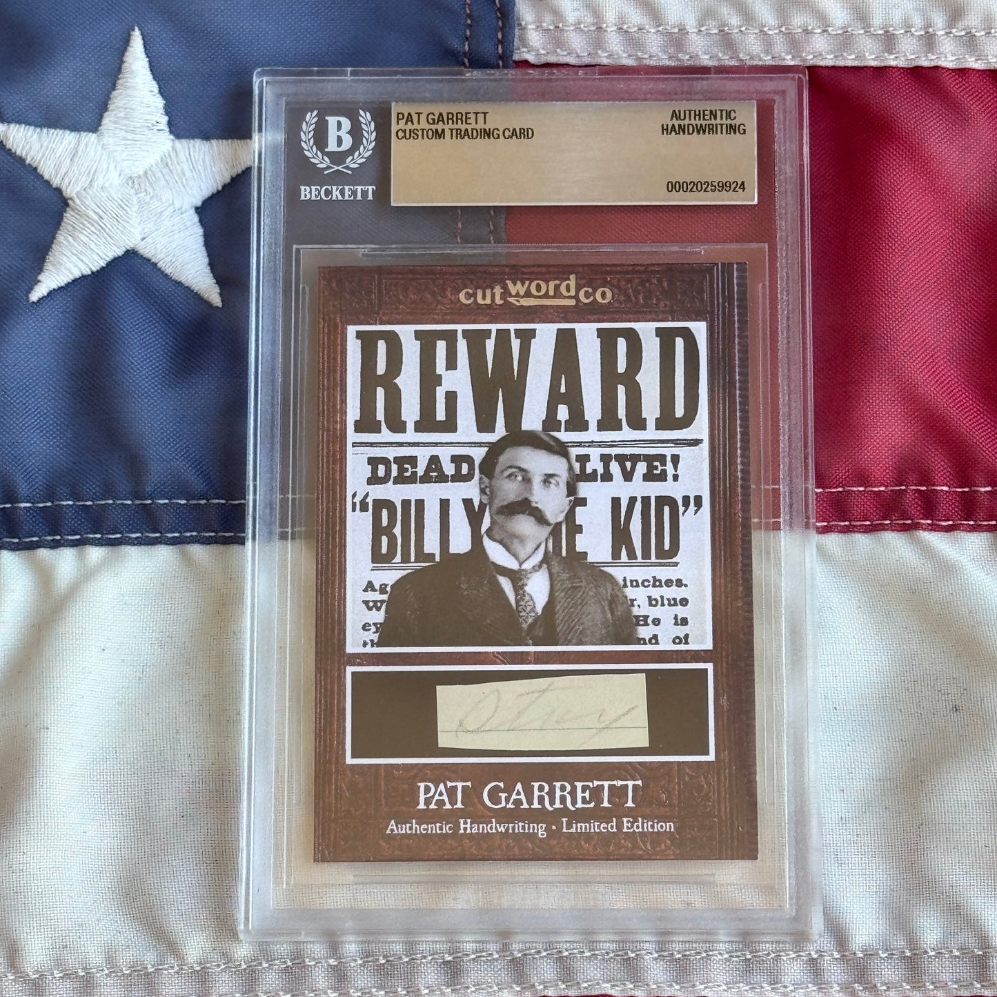 Pat Garrett Beckett Encapsulated Handwriting Removed from an Autograph Letter Signed