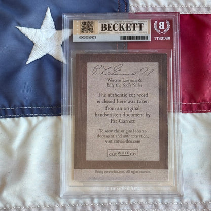 Pat Garrett Beckett Encapsulated Handwriting Removed from an Autograph Letter Signed