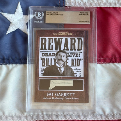 Pat Garrett Beckett Encapsulated Handwriting Removed from an Autograph Letter Signed