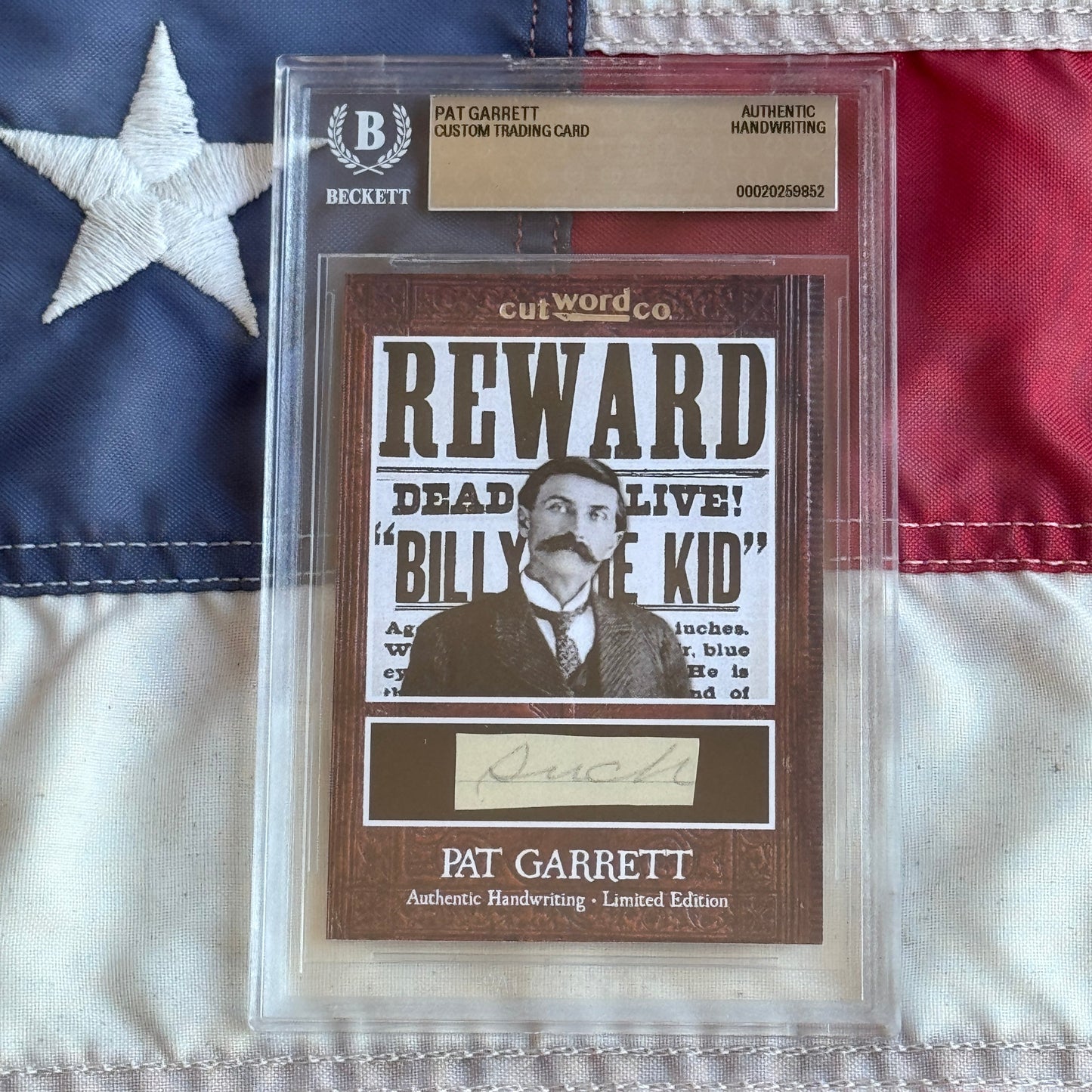 Pat Garrett Beckett Encapsulated Handwriting Removed from an Autograph Letter Signed
