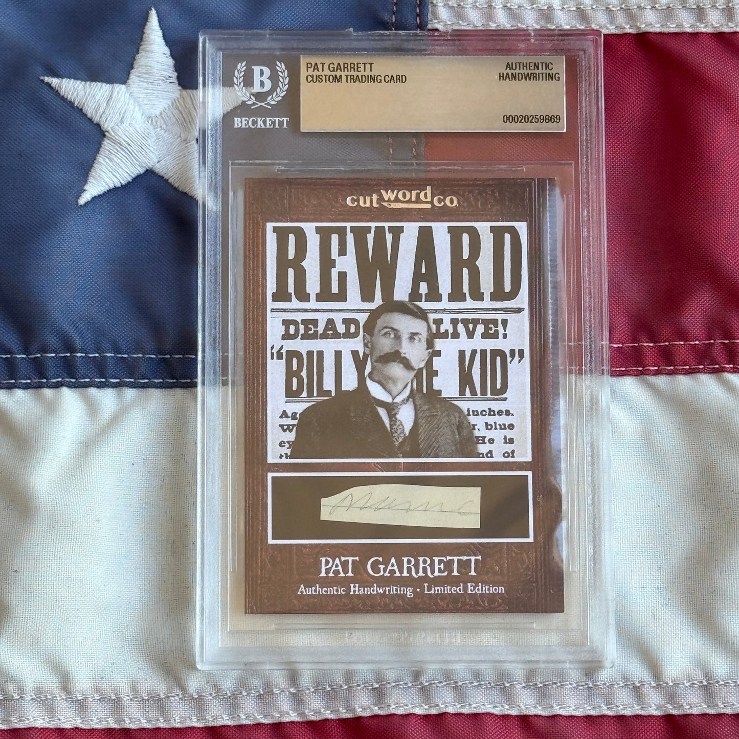 Pat Garrett Beckett Encapsulated Handwriting Removed from an Autograph Letter Signed