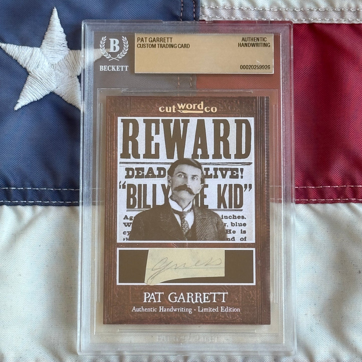 Pat Garrett Beckett Encapsulated Handwriting Removed from an Autograph Letter Signed