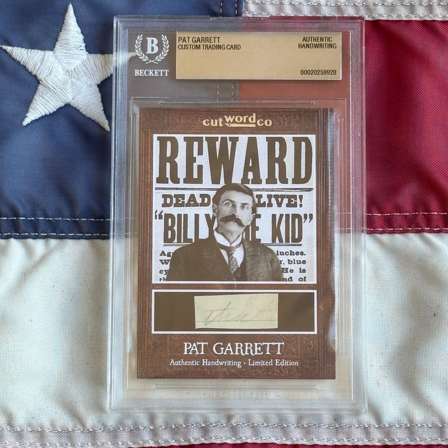 Pat Garrett Beckett Encapsulated Handwriting Removed from an Autograph Letter Signed
