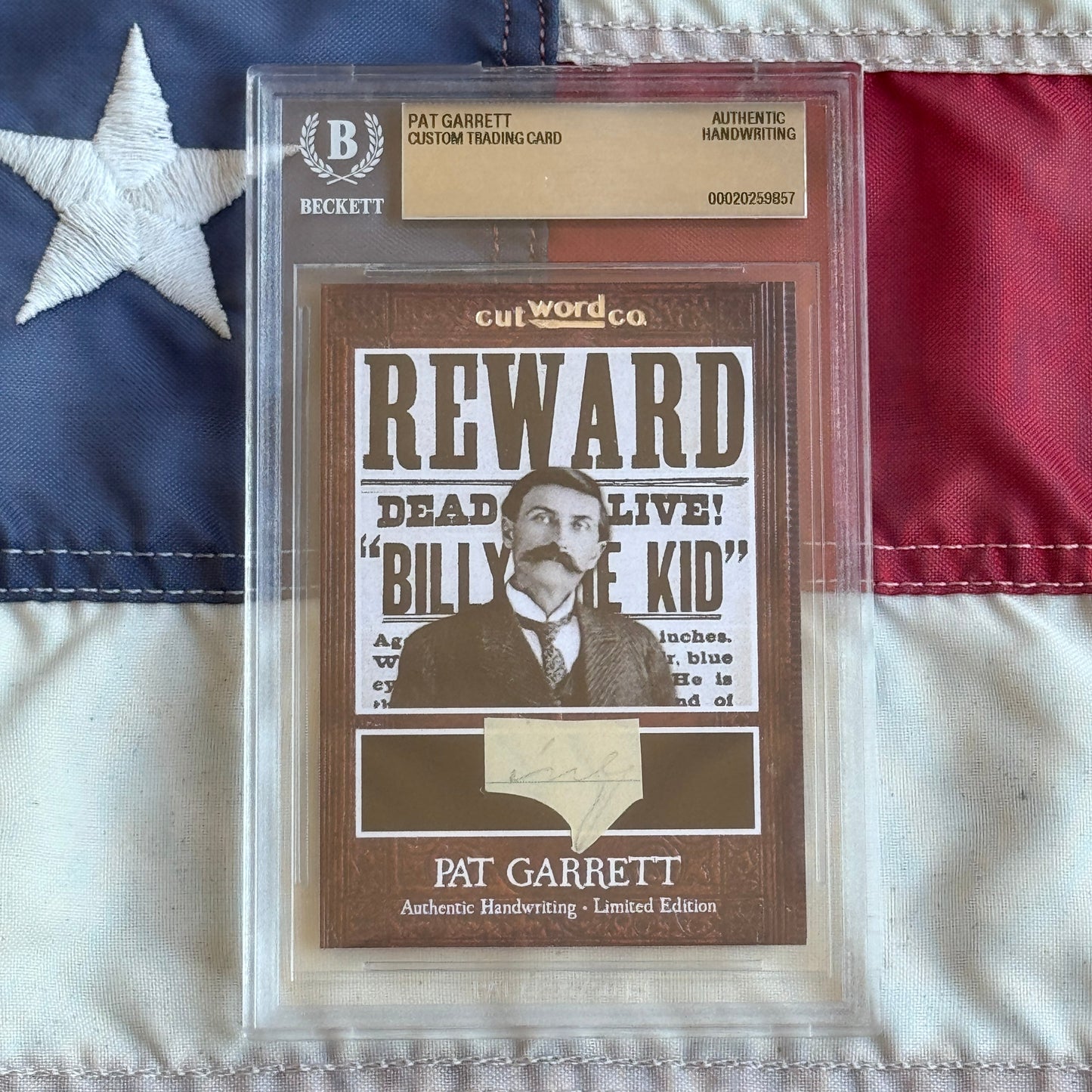 Pat Garrett Beckett Encapsulated Handwriting Removed from an Autograph Letter Signed