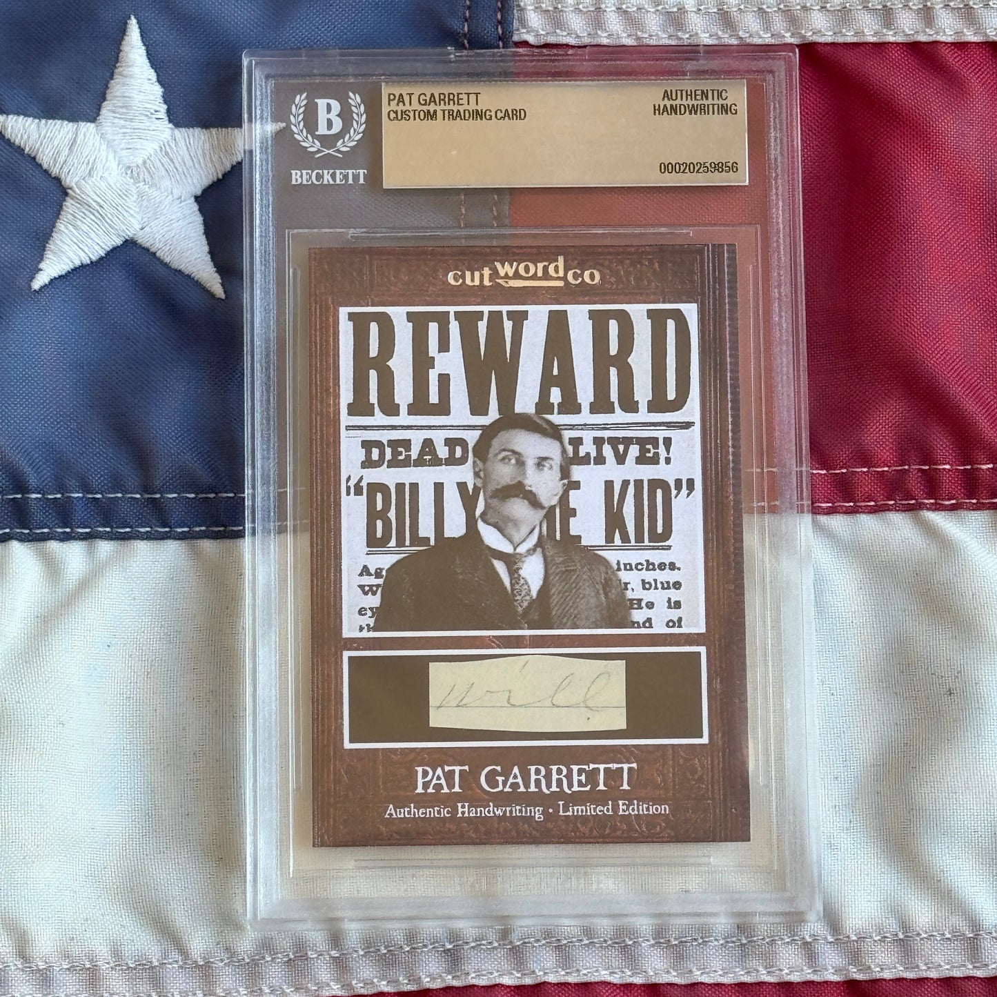 Pat Garrett Beckett Encapsulated Handwriting Removed from an Autograph Letter Signed