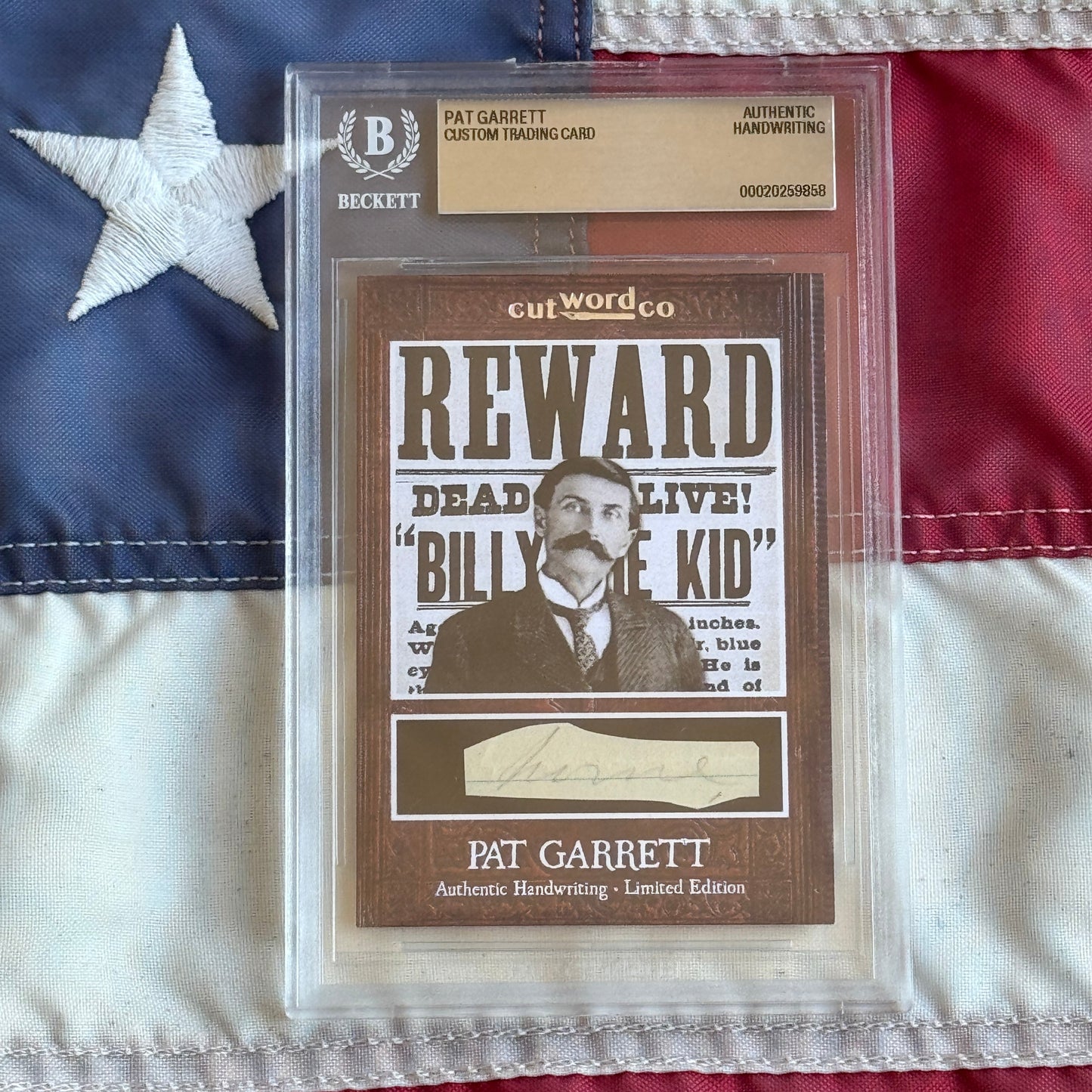 Pat Garrett Beckett Encapsulated Handwriting Removed from an Autograph Letter Signed
