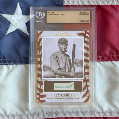 Ty Cobb Beckett Encapsulated Handwriting Removed from an Autograph Letter Signed