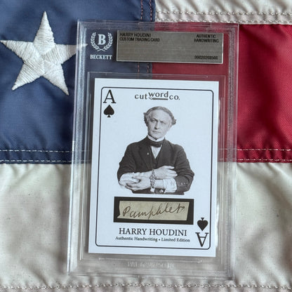 Rare Harry Houdini Handwritten Word Collection with Signed Cards