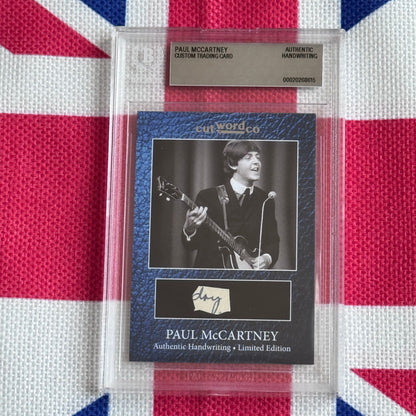 Paul McCartney's Original Handwriting Graded Autograph Trading Card