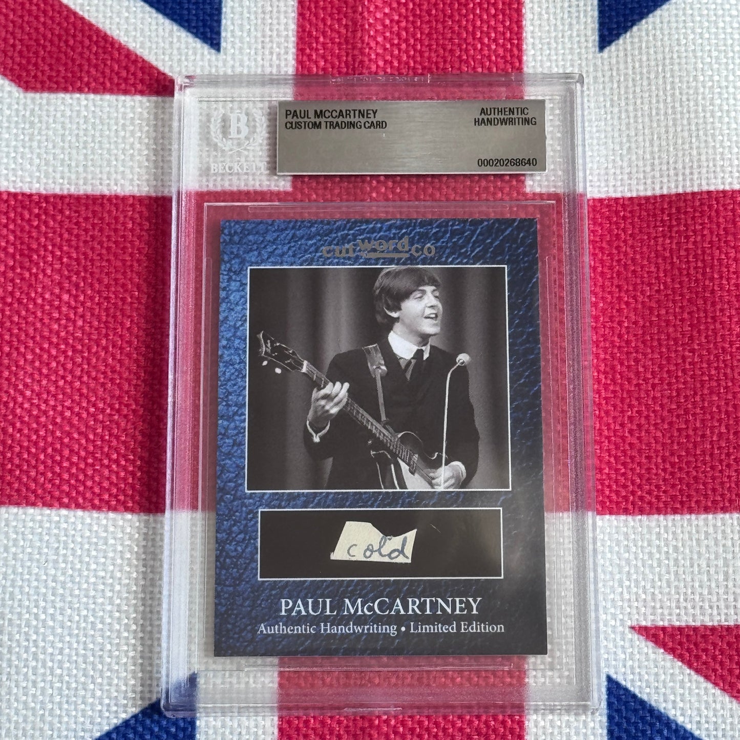 Paul McCartney's Original Handwriting Graded Autograph Trading Card