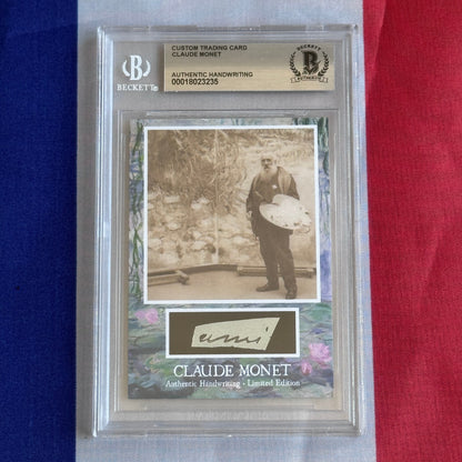 Claude Monet Authenticated Handwriting Card