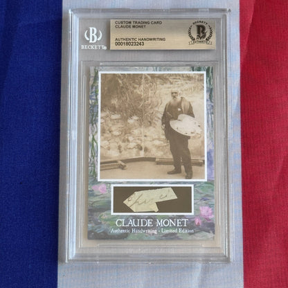 Claude Monet Authenticated Handwriting Card