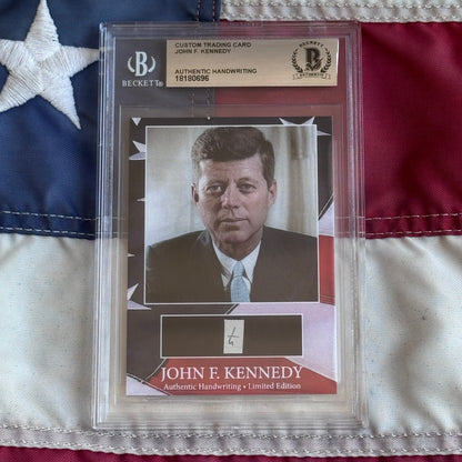 John F Kennedy Authenticated Handwriting Card