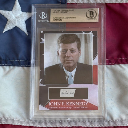 John F Kennedy Authenticated Handwriting Card