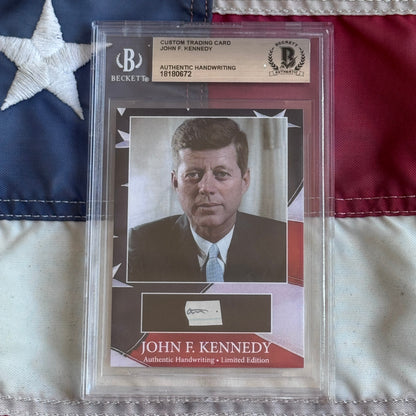John F Kennedy Authenticated Handwriting Card