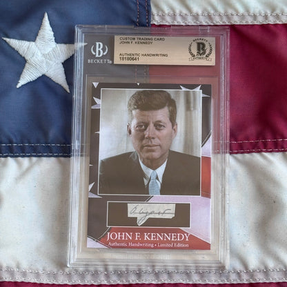 John F Kennedy Authenticated Handwriting Card