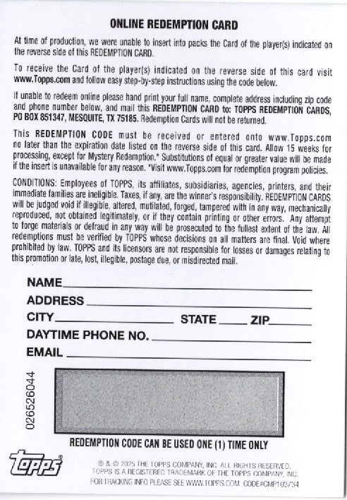 2025 Topps Bowman U Now AJ Dybantsa #58AR Auto Net Relic Black /10 Redemtion Rookie RC Basketball Card