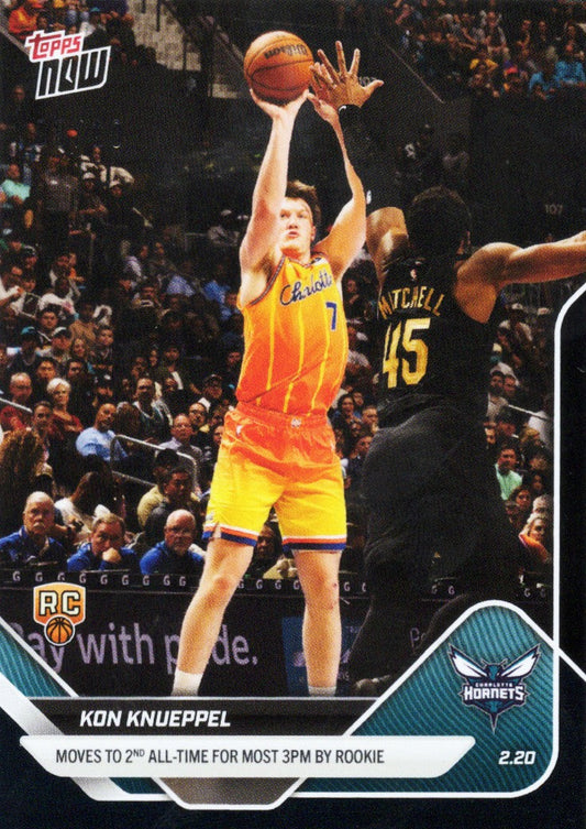 2025 Topps Now Kon Knueppel #179 Black Foil /10 Charlotte Hornets Rookie RC Basketball Card