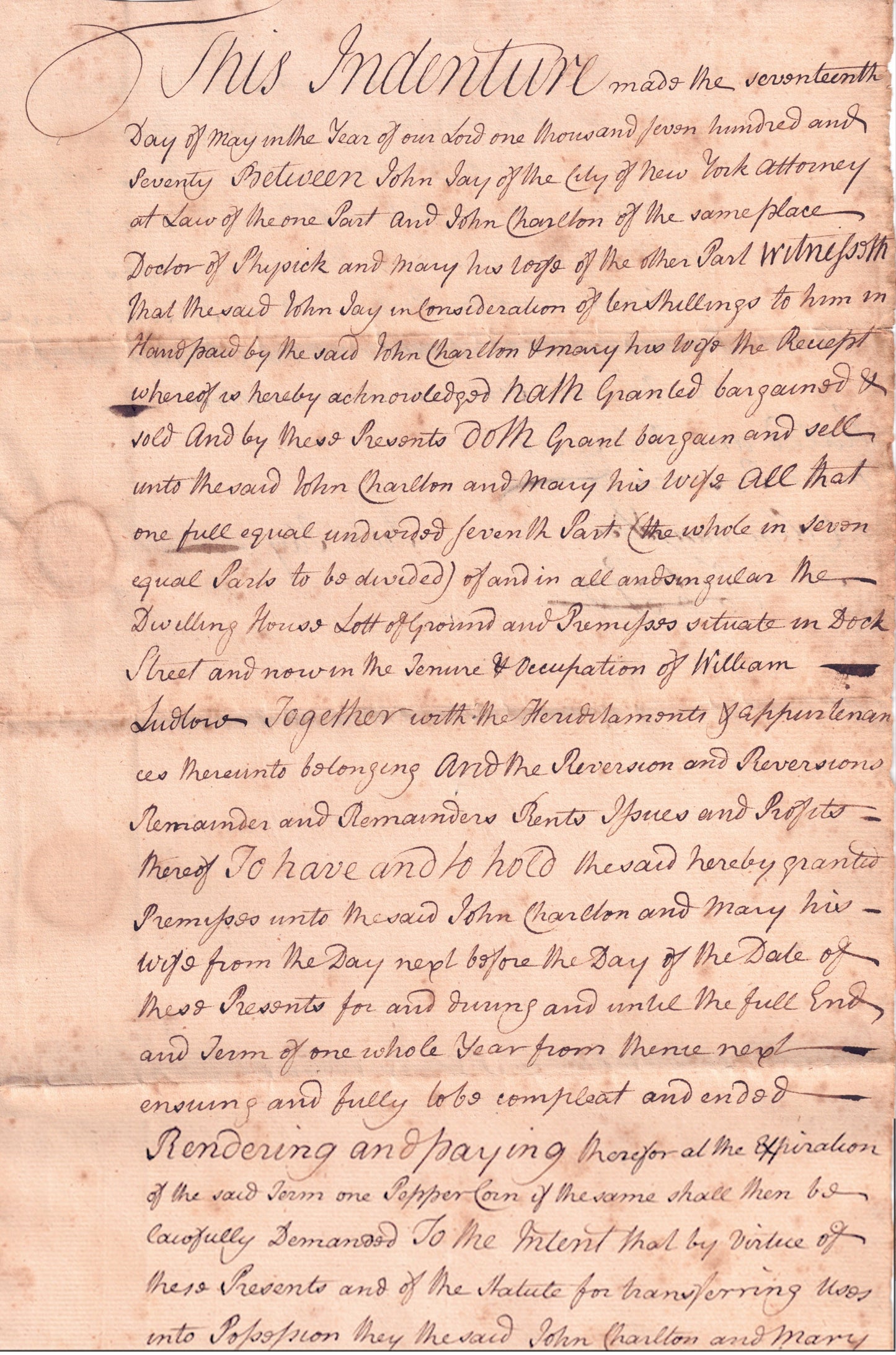 John Jay Beckett Encapsulated Handwriting Removed from an Autograph Letter Signed