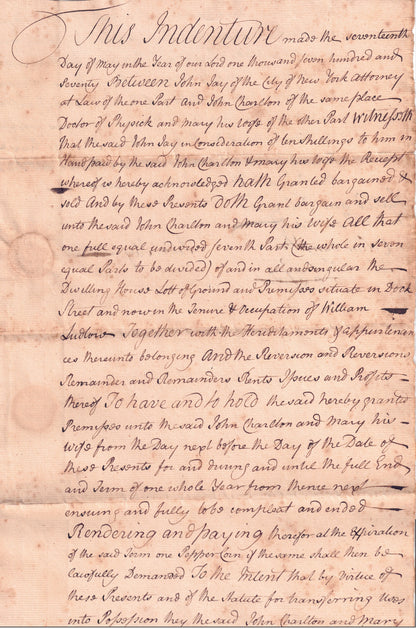 John Jay Beckett Encapsulated Handwriting Removed from an Autograph Letter Signed