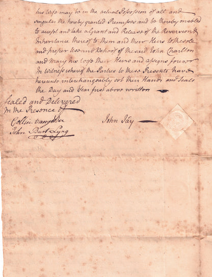 John Jay Beckett Encapsulated Handwriting Removed from an Autograph Letter Signed