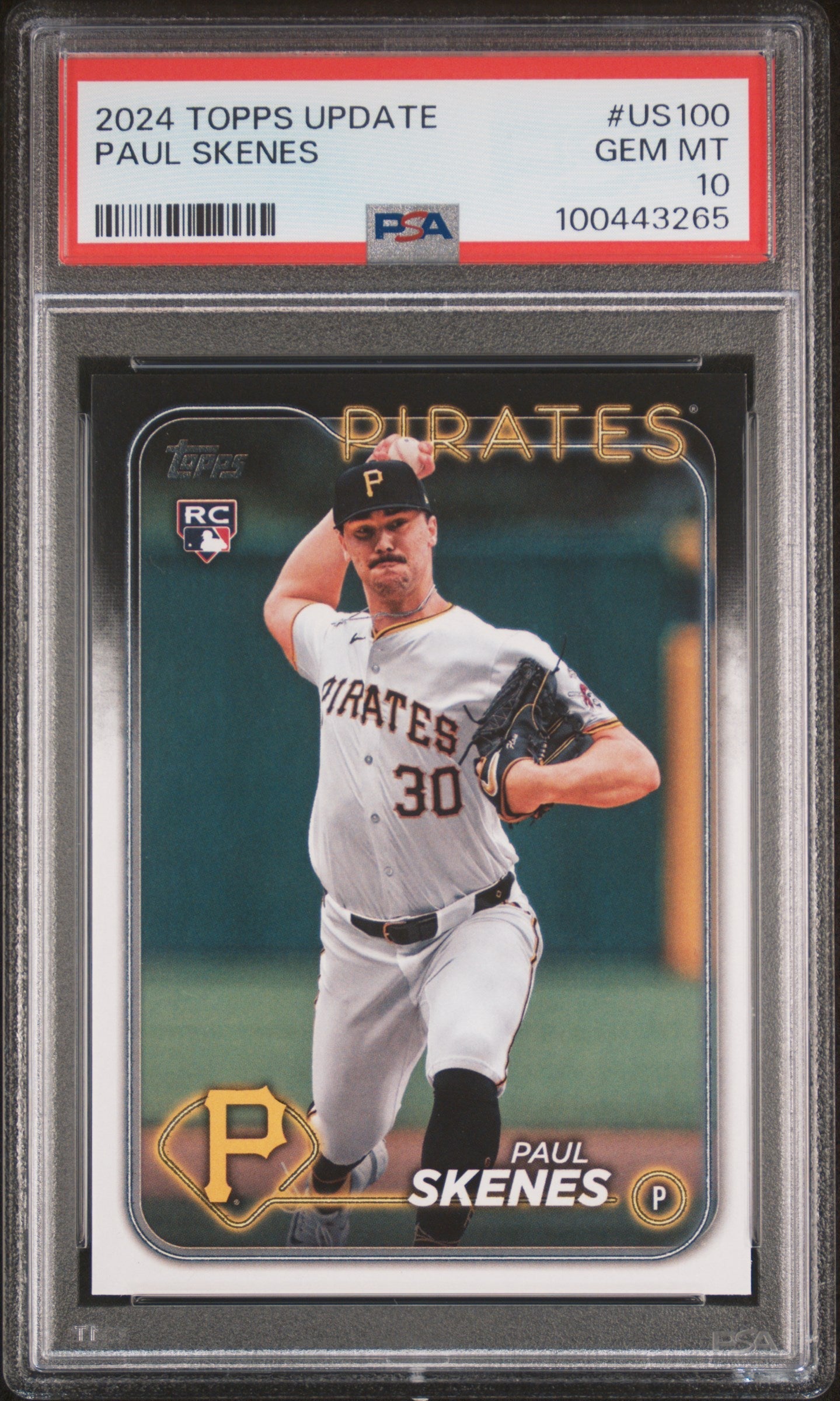Graded 2024 Topps Update Paul Skenes #US100 Rookie RC Baseball Card PSA 10 Gem Mint
