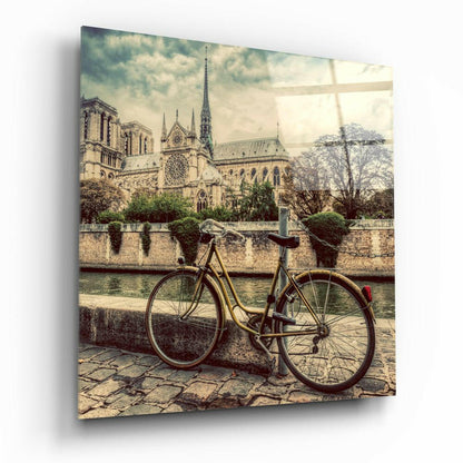 Vintage Bicycle By Gothic Cathedral Glass Wall Art
