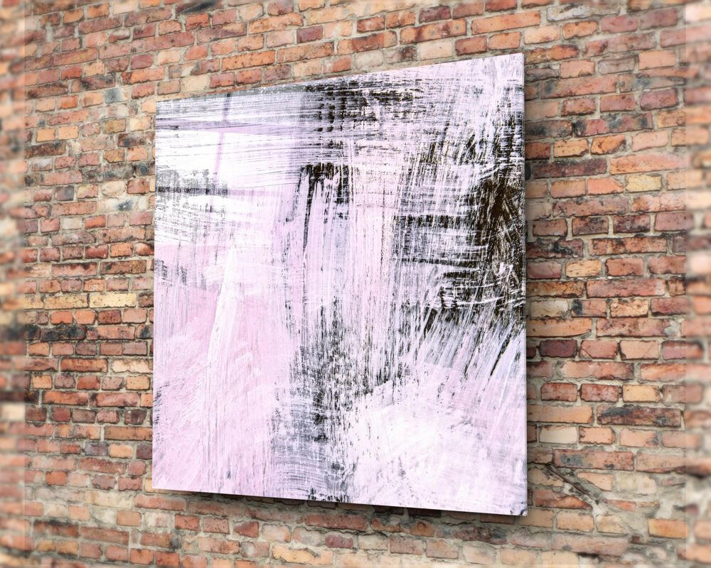 Blush Pink Textured Brushstroke Glass Wall Art