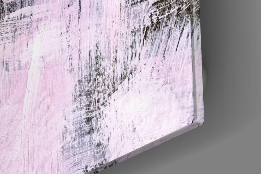 Blush Pink Textured Brushstroke Glass Wall Art