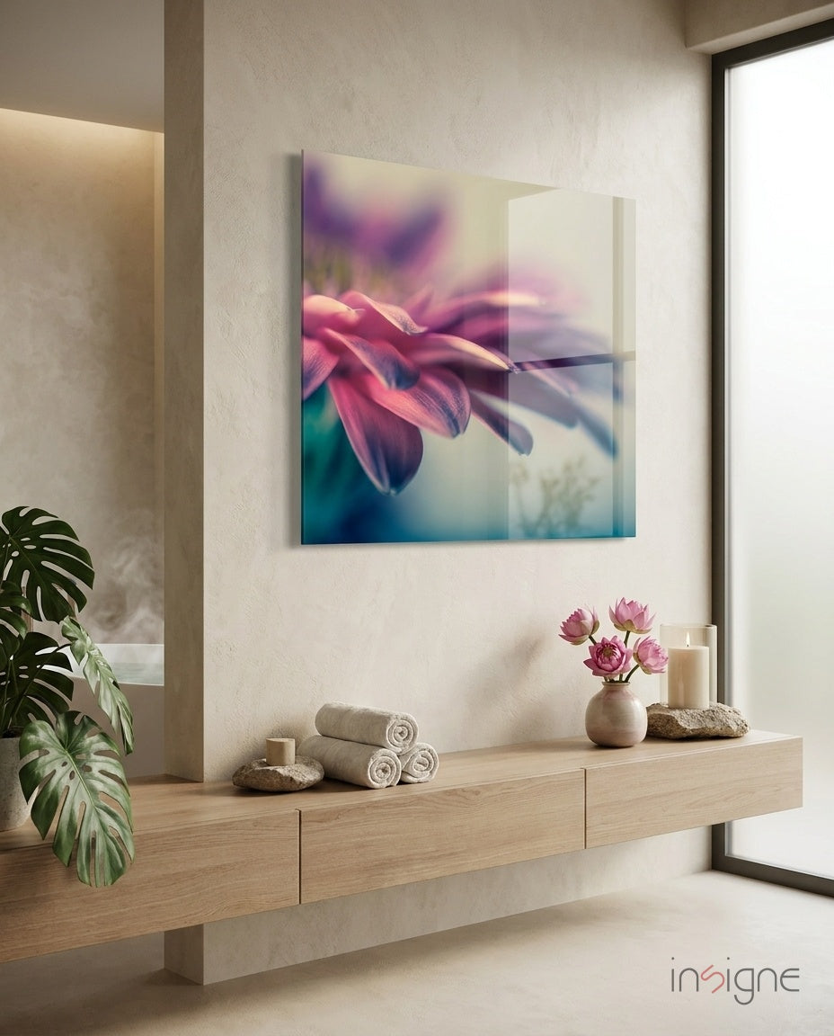 Dreamy Pink Gerbera Glass Wall Art