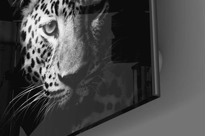 Moody Dark Leopard Glass Wall Art