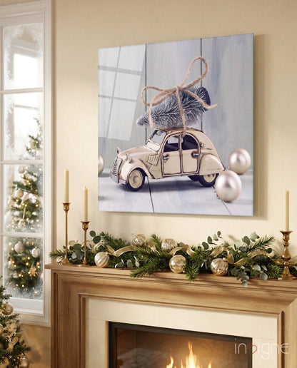 Vintage French Car Glass Wall Art