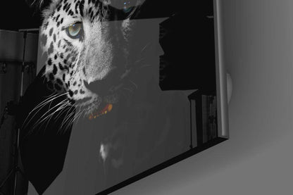 Shadow Emerging Leopard Glass Wall Art