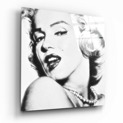 Black White Blonde Starlet Glass Wall Art