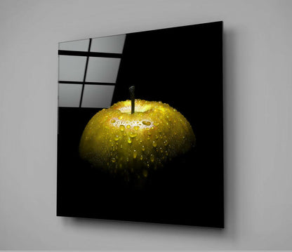 Golden Orchard Fruit Glass Wall Art