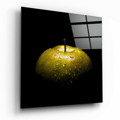 Golden Orchard Fruit Glass Wall Art
