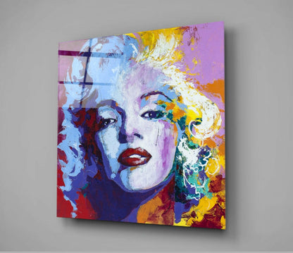 Colorful Blonde Icon Painting Glass Wall Art