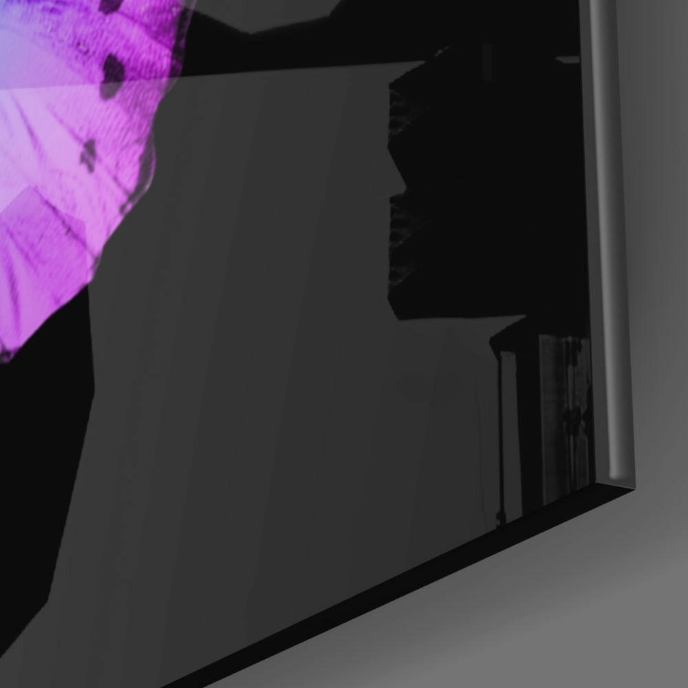 Purple And Blue Gradient Butterfly Glass Wall Art