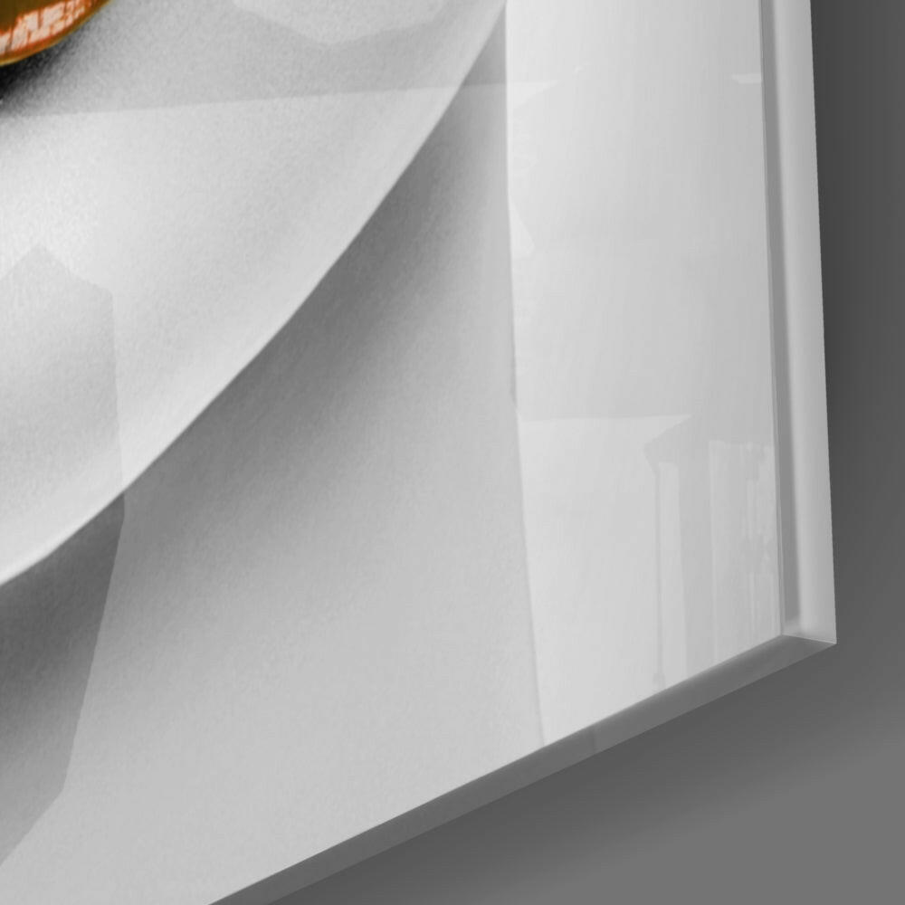 Copper Orange Glossy Lips Glass Wall Art