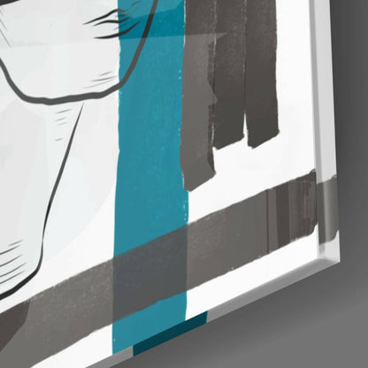 Blindfolded Statue Line Art Glass Wall Art